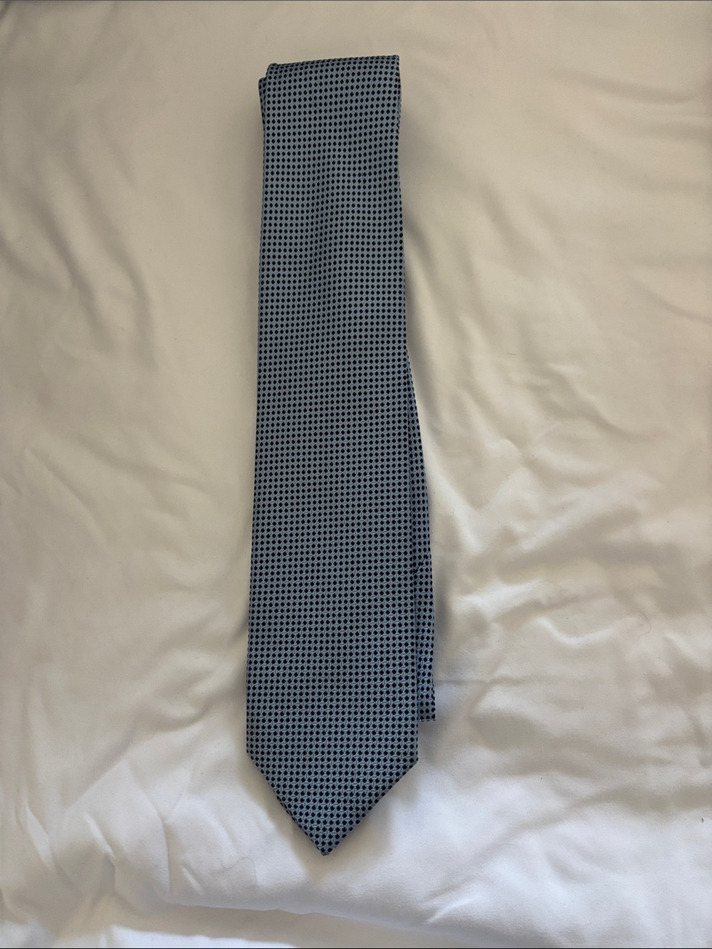 Jos. A. Bank Navy and Light Blue Micro-Check Tie